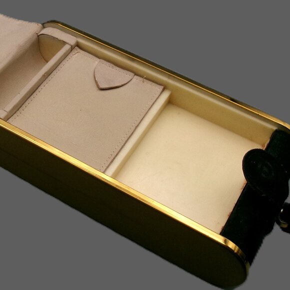 Wadsworth Black Suede Compact Wristlet Minaudiere Cigarette Holder, VTG Vanity - Picture 4 of 11